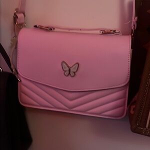 Pink Butterfly Accent Women's Bag
